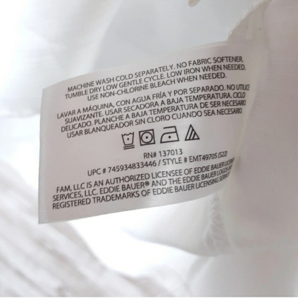 Eddie Bauer Fishing Shirt Mens XL Short Sleeve Mesh Lined Button Up White 951 - Picture 6 of 7